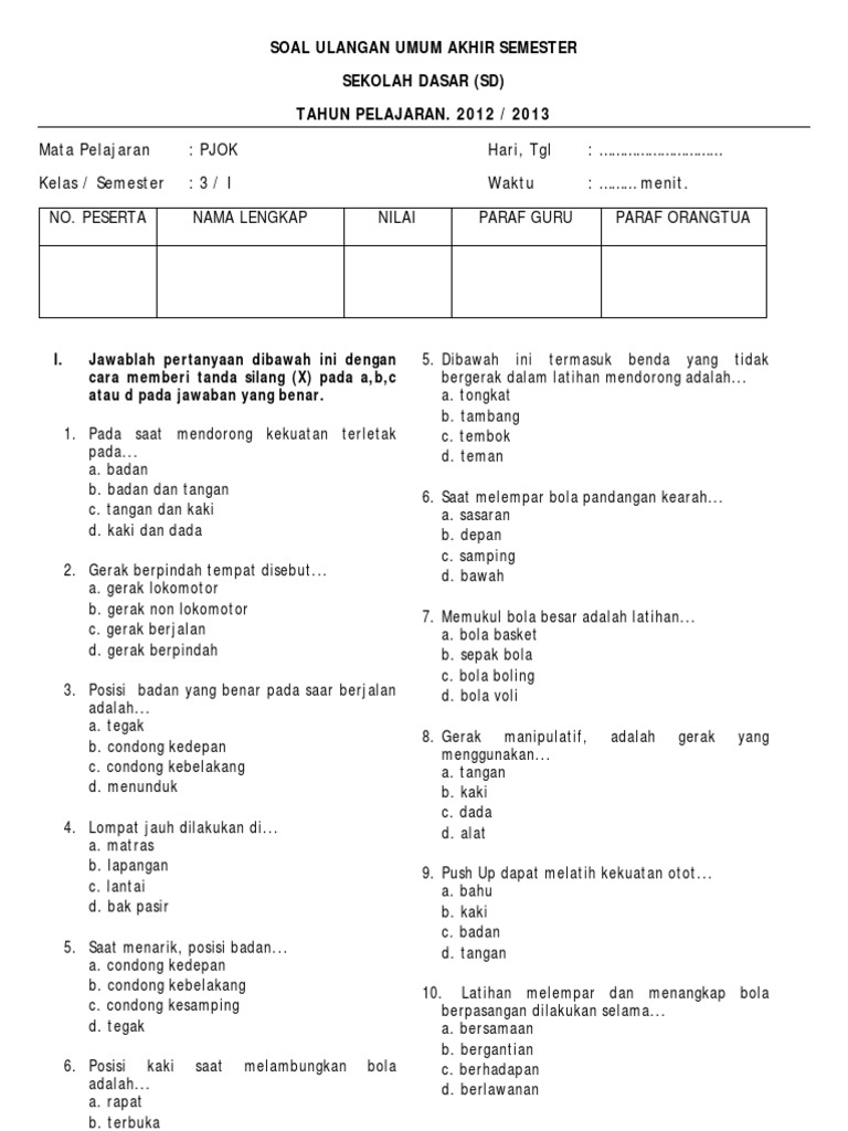 15 Rahasia Menguasai Soal PJOK Kelas 3 Semester 1 Agar Nilai Ujian Melonjak Drastis 15 Rahasia Menguasai Soal PJOK Kelas 3 Semester 1 Agar Nilai Ujian Melonjak Drastis