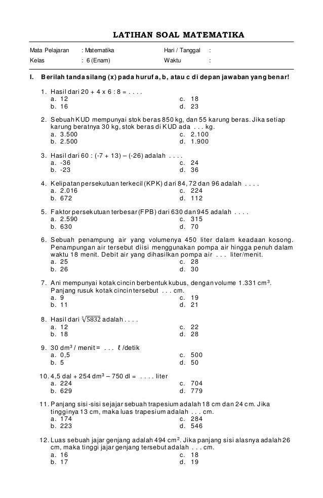 5 Rahasia Cepat Menjawab Soal Ujian Sekolah Kelas 6 Matematika Yang Jarang Diketahui 5 Rahasia Cepat Menjawab Soal Ujian Sekolah Kelas 6 Matematika Yang Jarang Diketahui