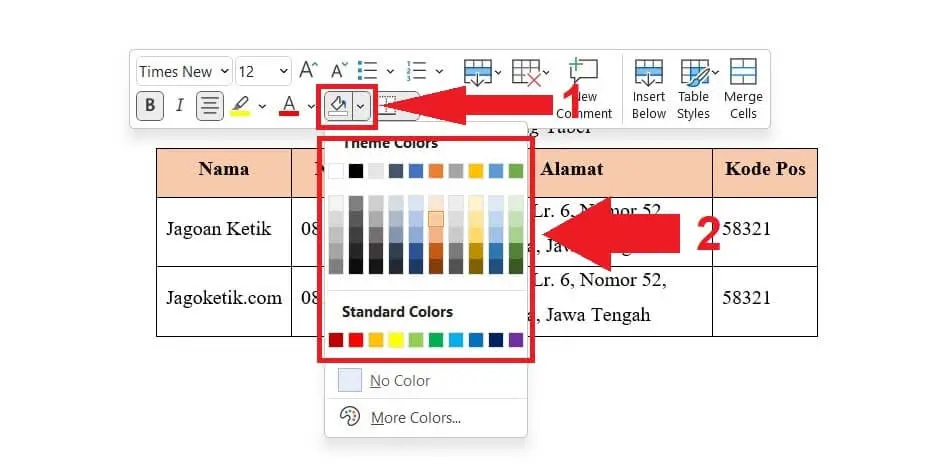 Cara Mewarnai Garis Tabel Di Word - Image to u