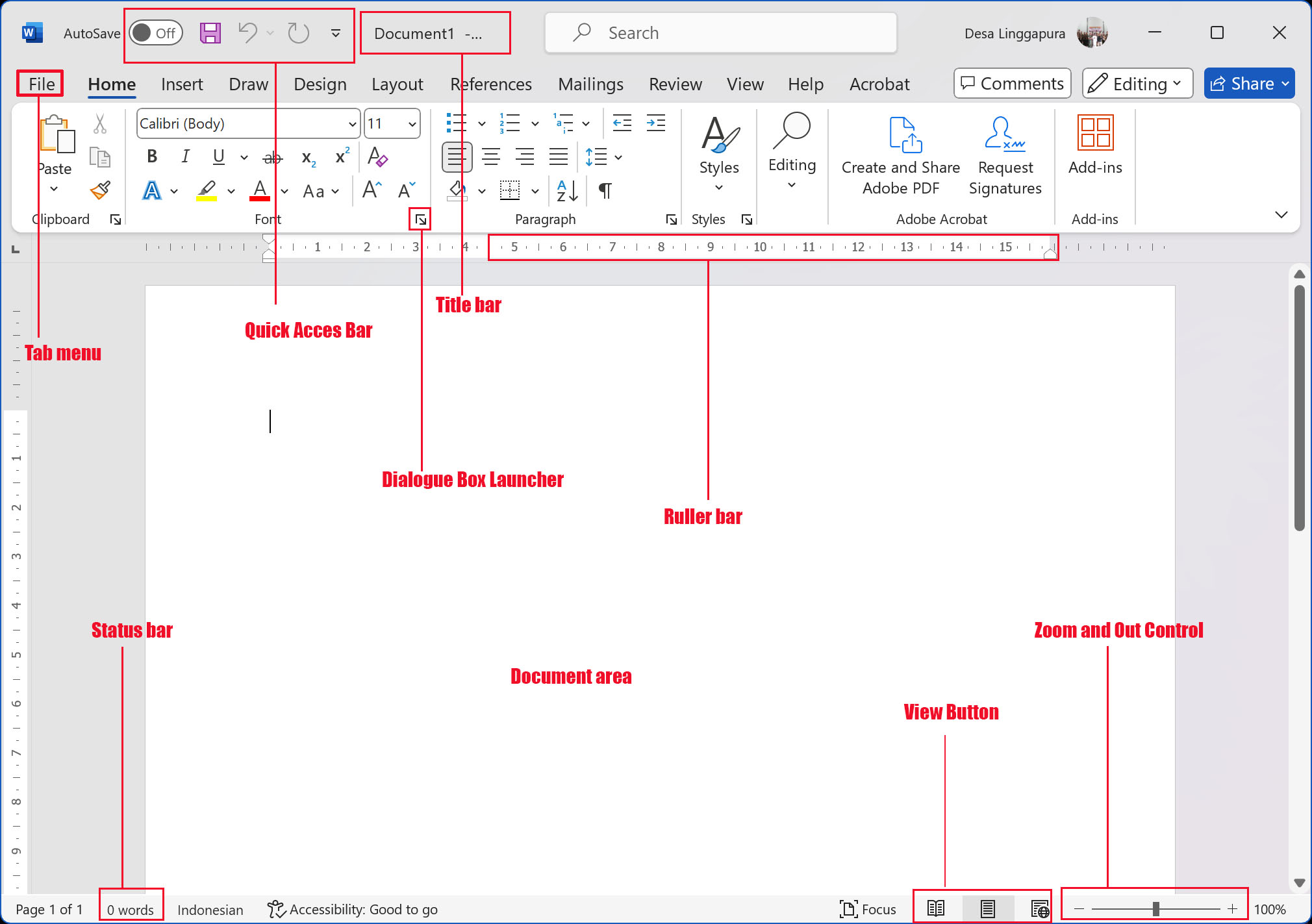 Mengenal Nama Bagian Dan Fungsi Pada Microsoft Office