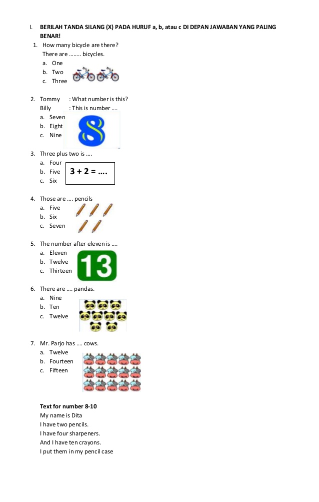 Menguasai Kosakata dan Tata Bahasa Kumpulan Soal Bahasa Inggris SD Menguasai Kosakata dan Tata Bahasa Kumpulan Soal Bahasa Inggris SD