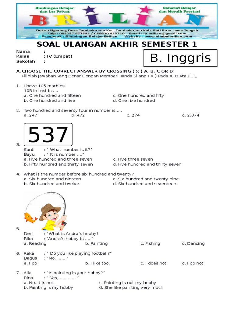3 Soal UTS Bahasa Inggris Kelas 4 yang Paling Sering Keluar di 2026, Wajib Dipelajari!