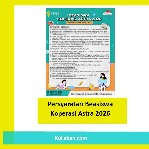 Beasiswa Koperasi Astra 2026 Terlengkap untuk Pelajar Mahasiswa Beasiswa Koperasi Astra 2026 Terlengkap untuk Pelajar Mahasiswa