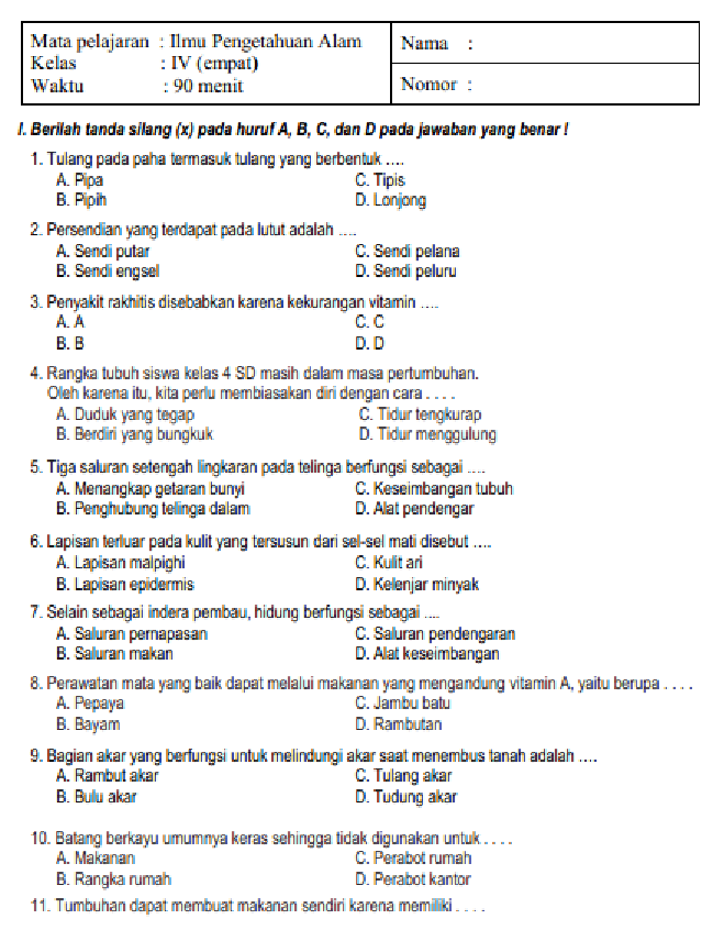 Ternyata Ini Rahasia Nilai Sempurna, Download Kumpulan Soal IPA Kelas 4 Semester 1 Sekarang Ternyata Ini Rahasia Nilai Sempurna, Download Kumpulan Soal IPA Kelas 4 Semester 1 Sekarang