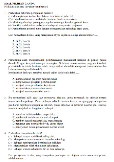 7 Rahasia Contoh Soal dan Kunci Jawaban Sosiologi Kelas X Semester 1 yang Wajib Tahu 7 Rahasia Contoh Soal dan Kunci Jawaban Sosiologi Kelas X Semester 1 yang Wajib Tahu