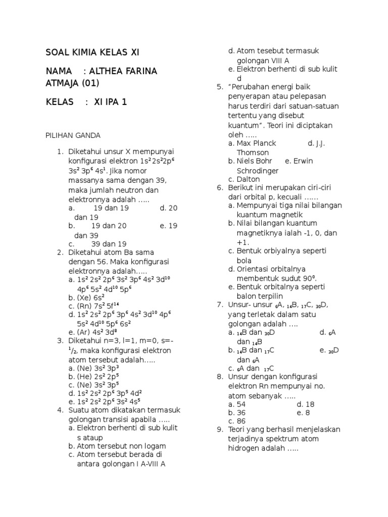 7 Rahasia Contoh Soal dan Pembahasan Kimia Kelas 11 Semester 1 Wajib Kuasai Sebelum Ujian