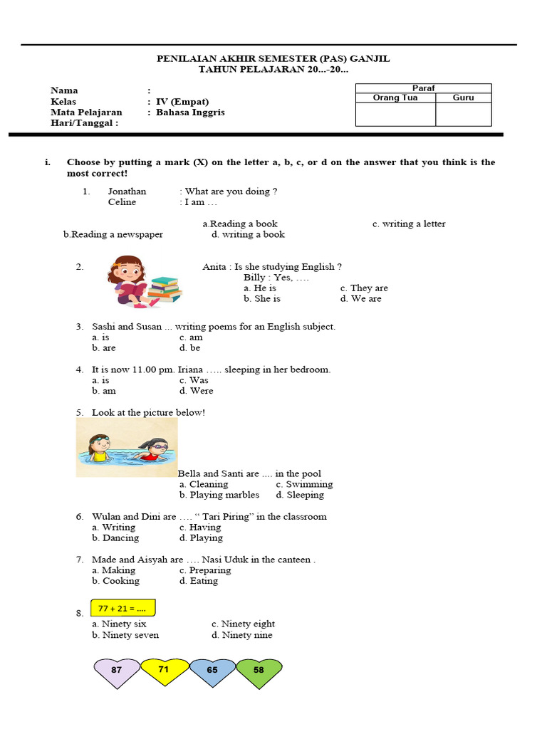 7 Rahasia latihan soal uts bahasa inggris kelas 4 sd semester 1 yang Bikin Nilai Meroket