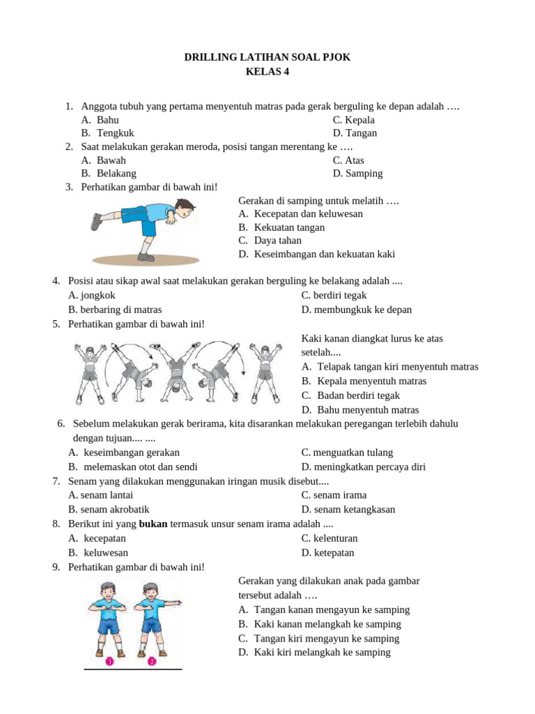 Soal Latihan PJOK Kelas 4 untuk Siswa PDF