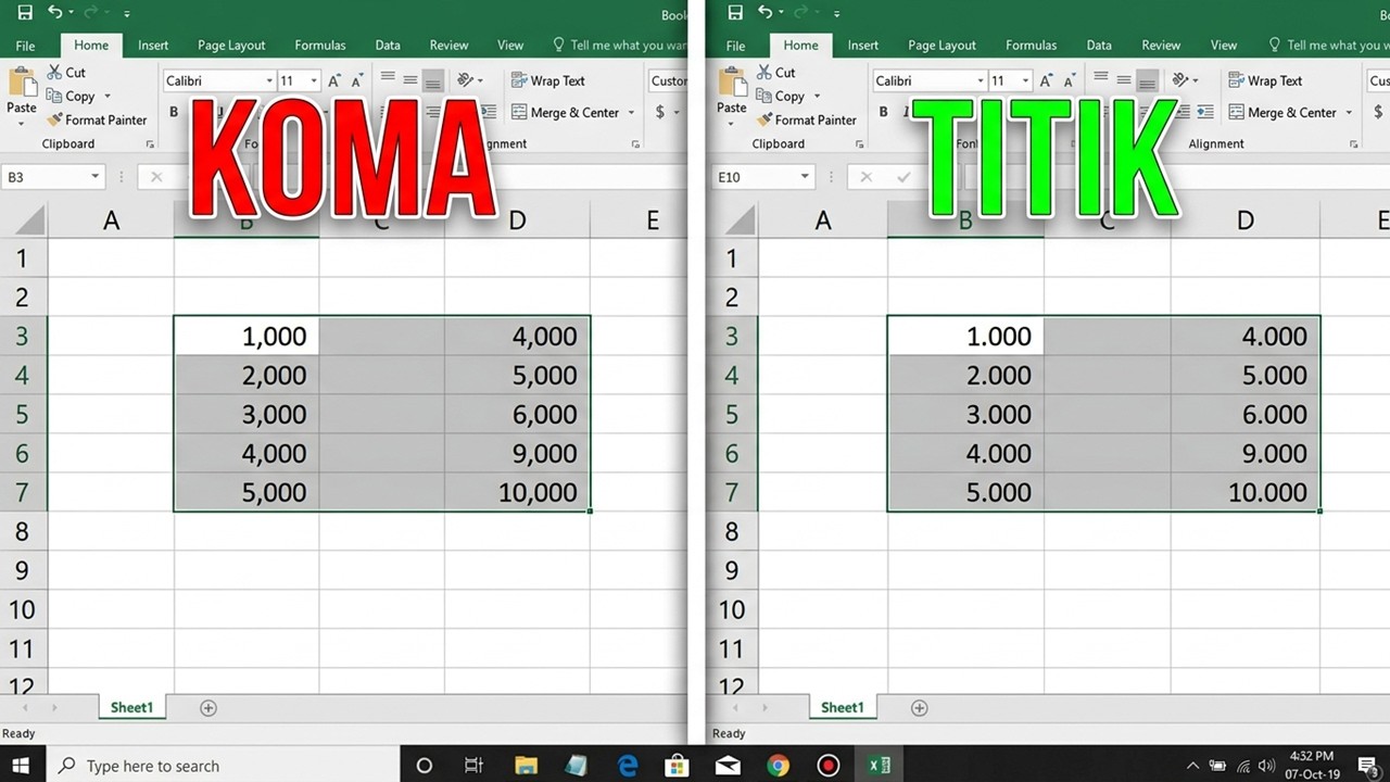 CARA MENGUBAH KOMA JADI TITIK di Excel Tutorial Lengkap - YouTube