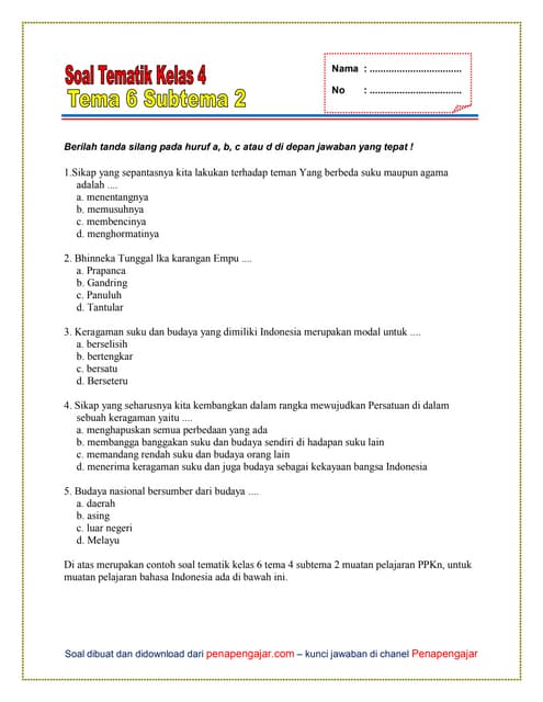 Rahasia Menguasai latihan soal ulangan tema 6 kelas 4 sekolah dasar sebelum ujian 2026 Rahasia Menguasai latihan soal ulangan tema 6 kelas 4 sekolah dasar sebelum ujian 2026