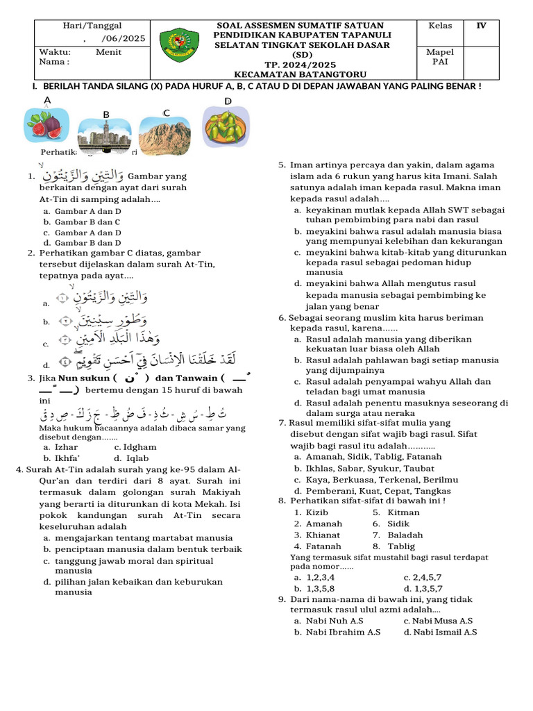 Soal Agama Islam Semester 2 Kelas 4 PDF