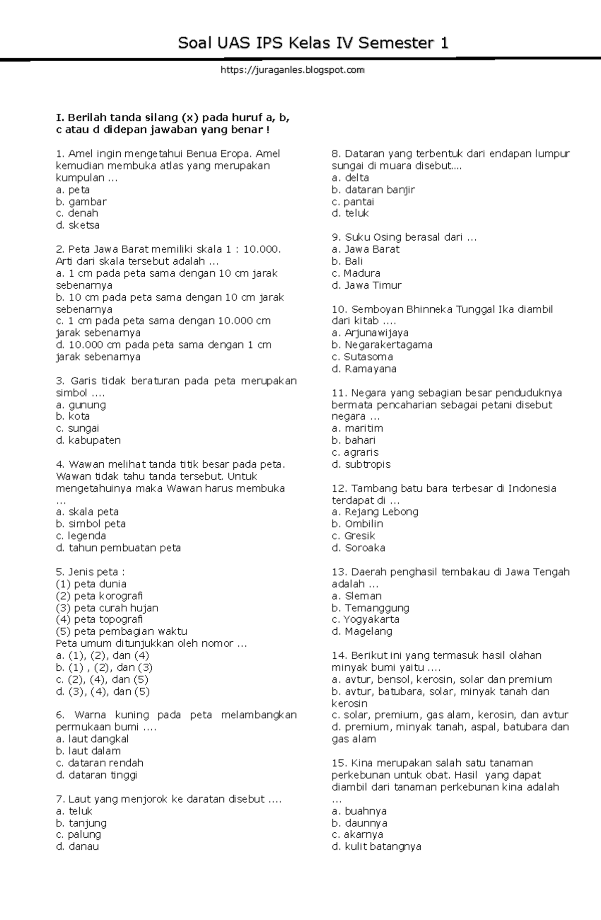 Ternyata Ini Rahasia Kisi Kisi Soal UAS IPS Kelas 4 SD yang Sering Bocor, Wajib Download Sebelum Terlambat Ternyata Ini Rahasia Kisi Kisi Soal UAS IPS Kelas 4 SD yang Sering Bocor, Wajib Download Sebelum Terlambat