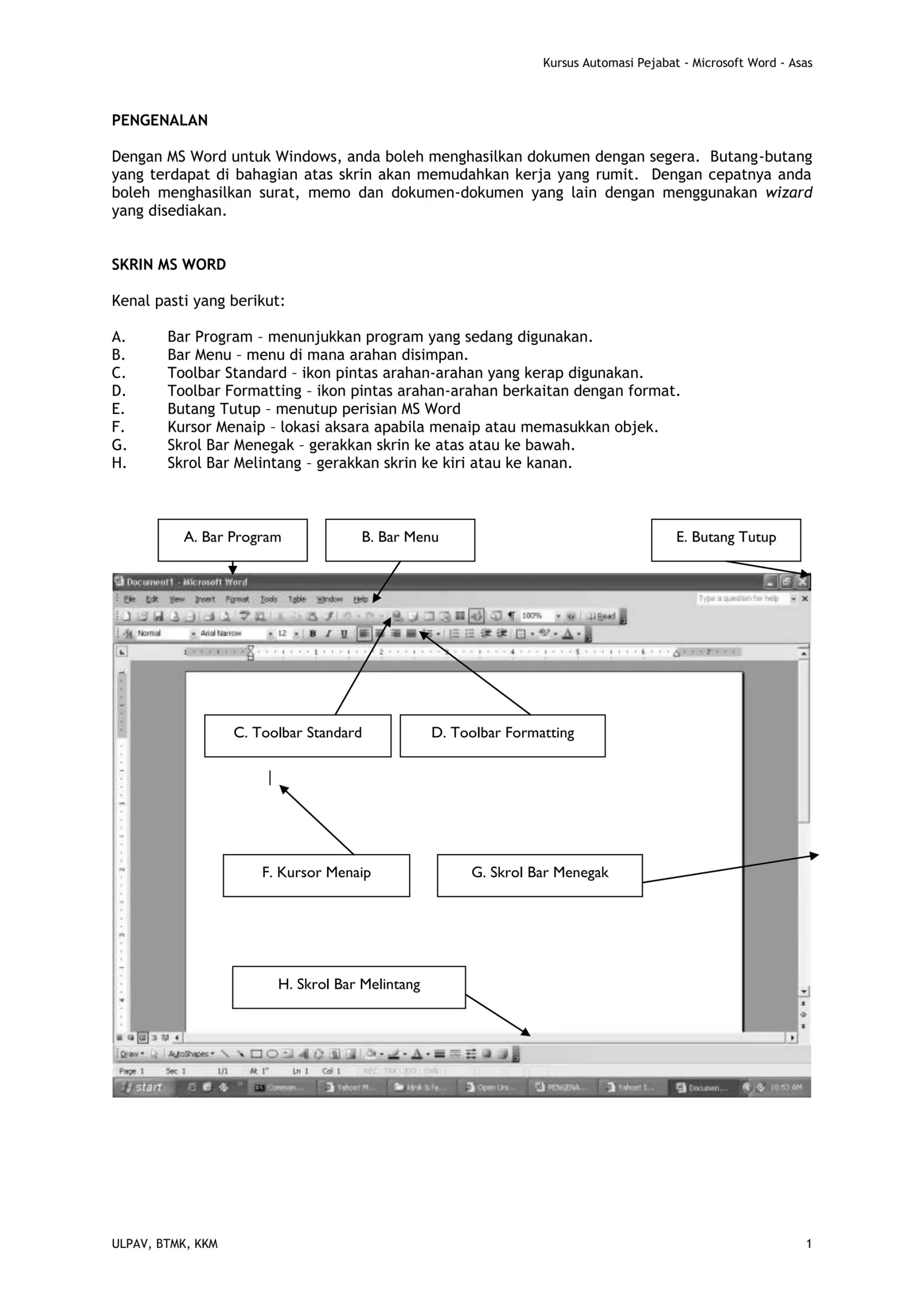 Pengenalan microsoft word PDF Pengenalan microsoft word PDF