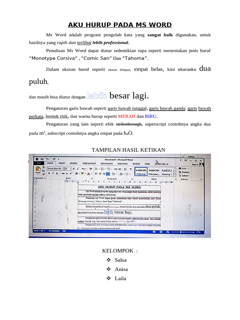 langkah langkah cara pengaturan perubahan huruf pada microsoft word