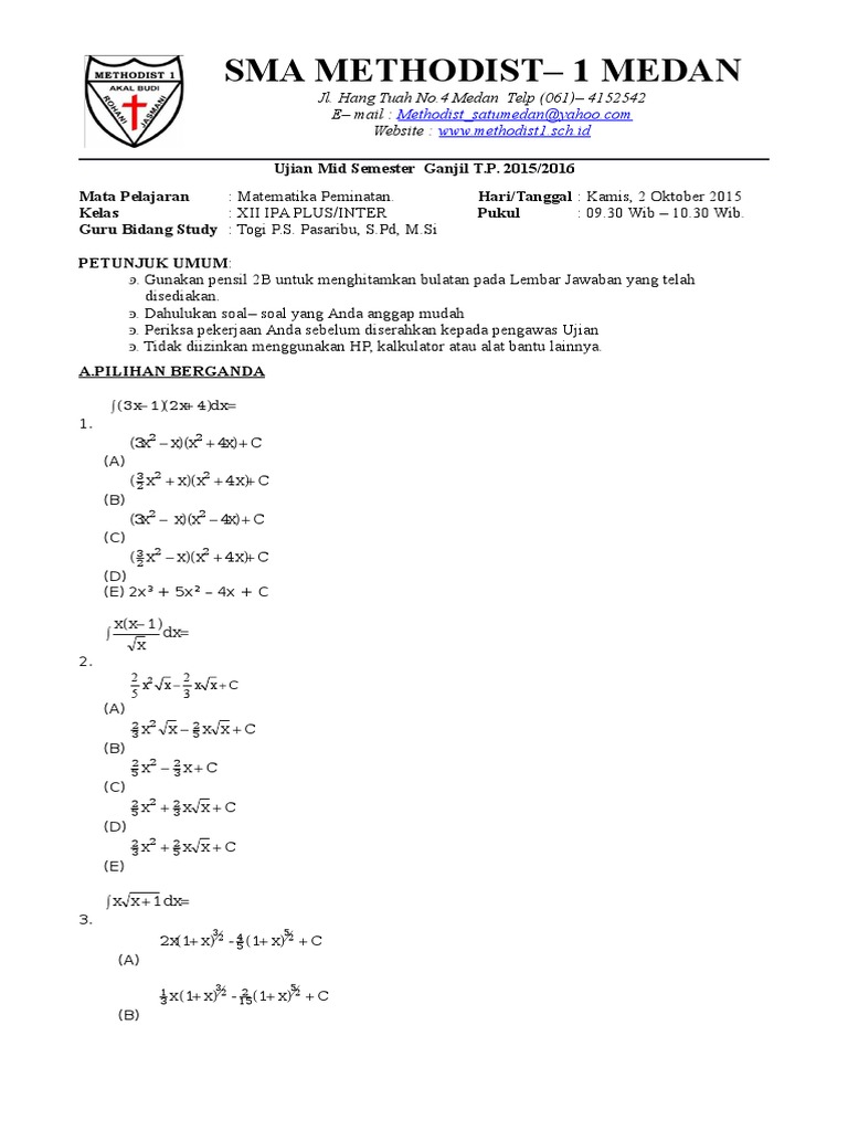 Rahasia Riset Medsos, contoh soal dan pembahasan matematika peminatan kelas 12 semester 1 Rahasia Riset Medsos, contoh soal dan pembahasan matematika peminatan kelas 12 semester 1