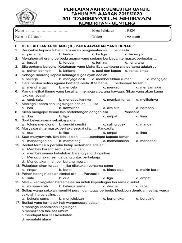 Rahasia Nilai Sempurna dengan Latihan Soal PPKN Kelas 3 SD Semester 1 Terbaru Rahasia Nilai Sempurna dengan Latihan Soal PPKN Kelas 3 SD Semester 1 Terbaru