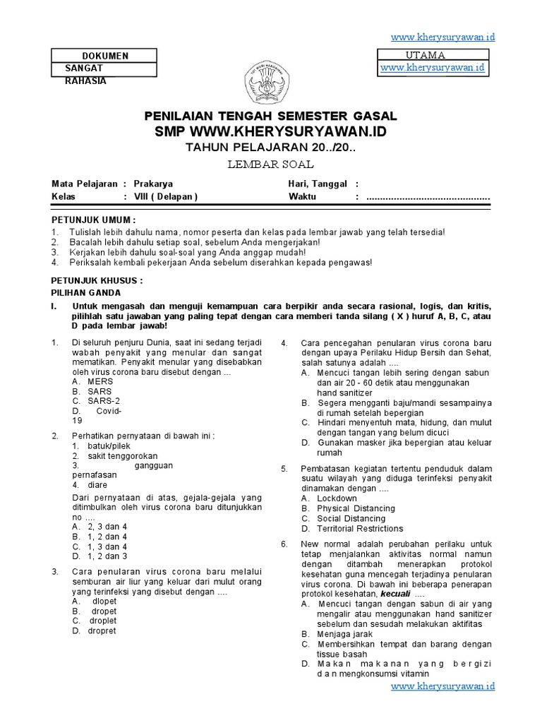 Rahasia Nilai Sempurna dengan Latihan Soal Prakarya Kelas 8 Semester 1 Terbaru