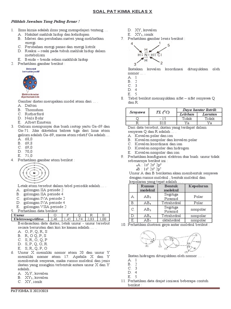 Rahasia Skor Sempurna Kerjakan Latihan Soal Kimia Kelas X Bab 2 Terbaru Ini Rahasia Skor Sempurna Kerjakan Latihan Soal Kimia Kelas X Bab 2 Terbaru Ini