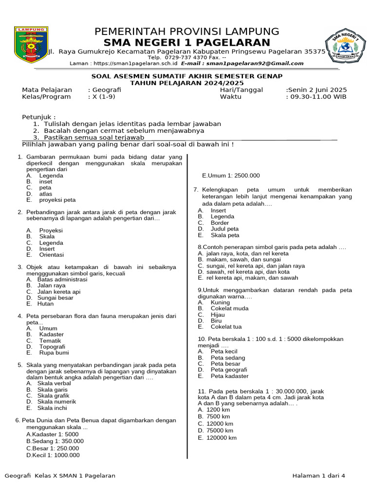 Rahasia Skor Tinggi Lewat Latihan Soal PR Geografi Kelas X Semester 1 Terbaru