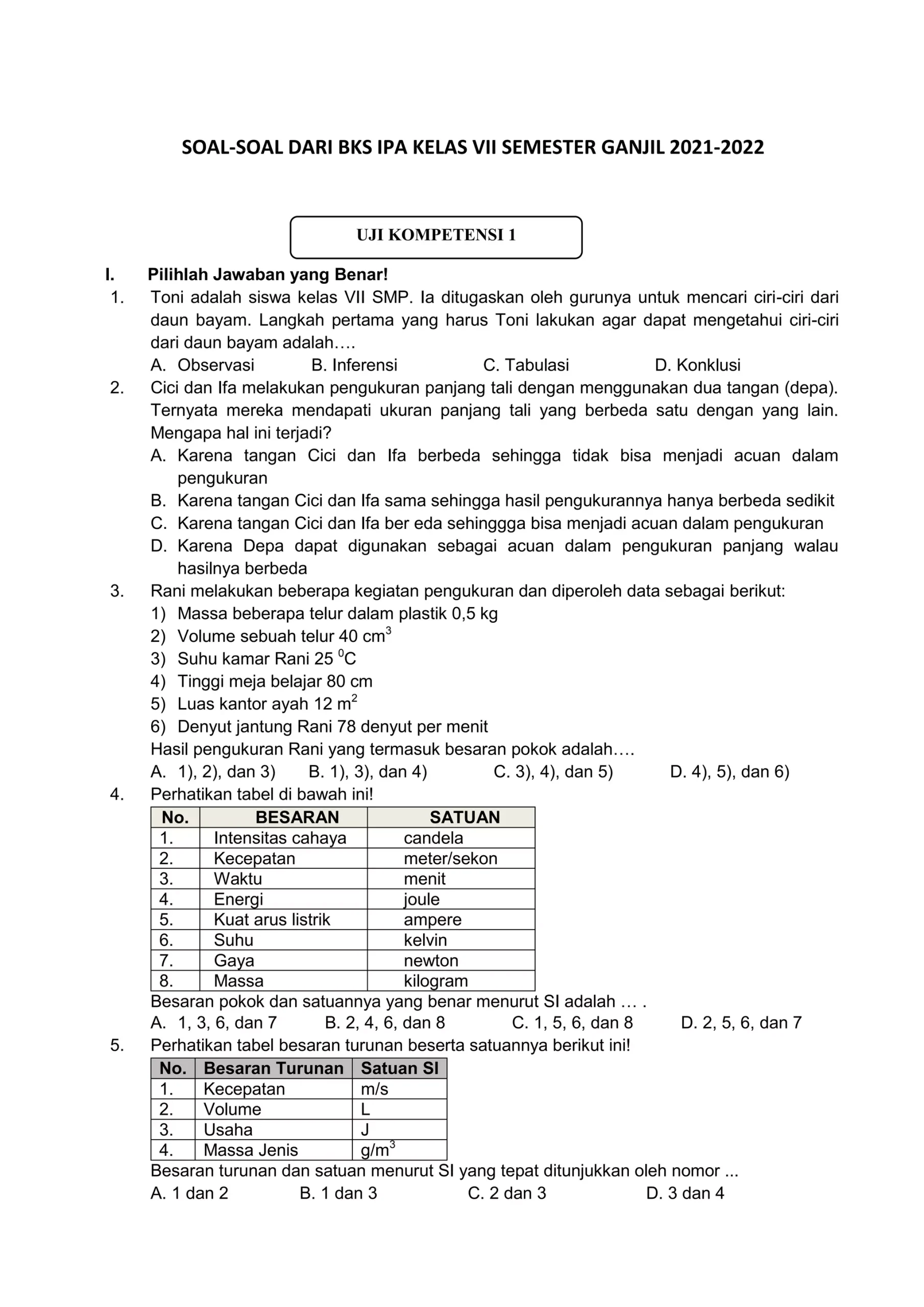 Rahasia Skor Tinggi dengan Latihan Soal PKP IPA SMP Kelas 7 Semester 1 Terbaru Rahasia Skor Tinggi dengan Latihan Soal PKP IPA SMP Kelas 7 Semester 1 Terbaru