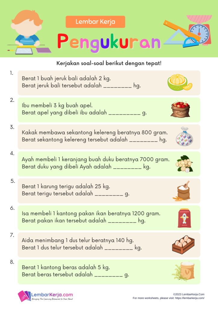 Ternyata Ini Rahasia Anak Cepat Bisa Latihan Soal Konversi Satuan Berat Kelas 2 SD Ternyata Ini Rahasia Anak Cepat Bisa Latihan Soal Konversi Satuan Berat Kelas 2 SD