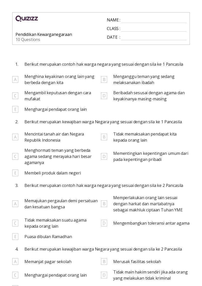 Wajib Tahu Latihan Soal Kewarganegaraan SD Kelas 3 Semester 2 Beserta Jawabannya Agar Juara